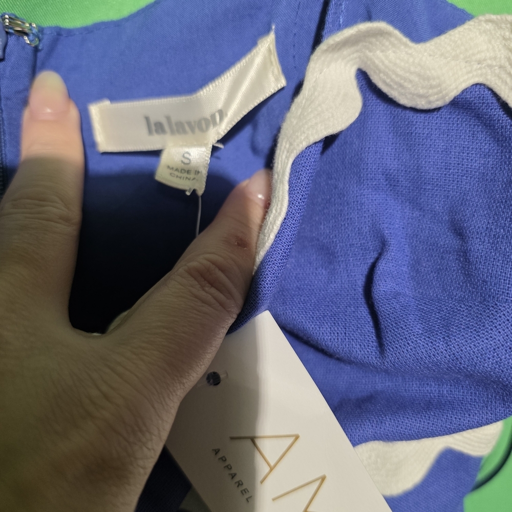 Lalavon NWT Blue Wave Maxi Dress Size Small PTP 17 - Picture 6 of 6